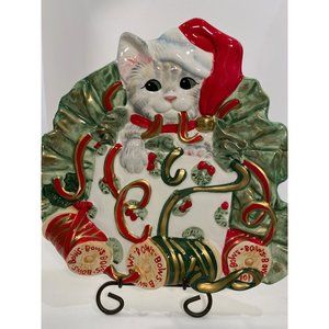 Fitz and Floyd Kitty Kringle Appetizers/Dessert Plate /Original Box